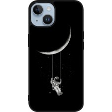 Coque iPhone 15 - Silicone rigide noir Astro balançoire