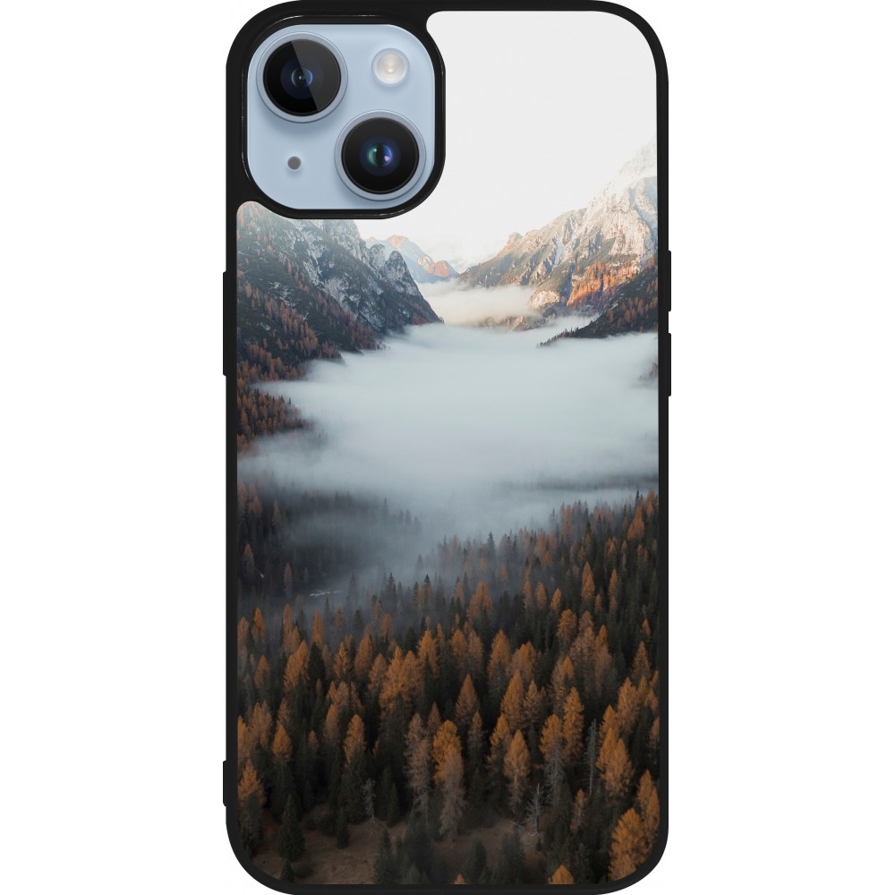 Coque iPhone 15 - Silicone rigide noir Autumn 22 forest lanscape