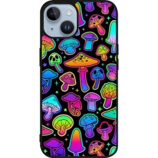 Coque iPhone 15 - Silicone rigide noir Autumn 2024 magic mushrooms