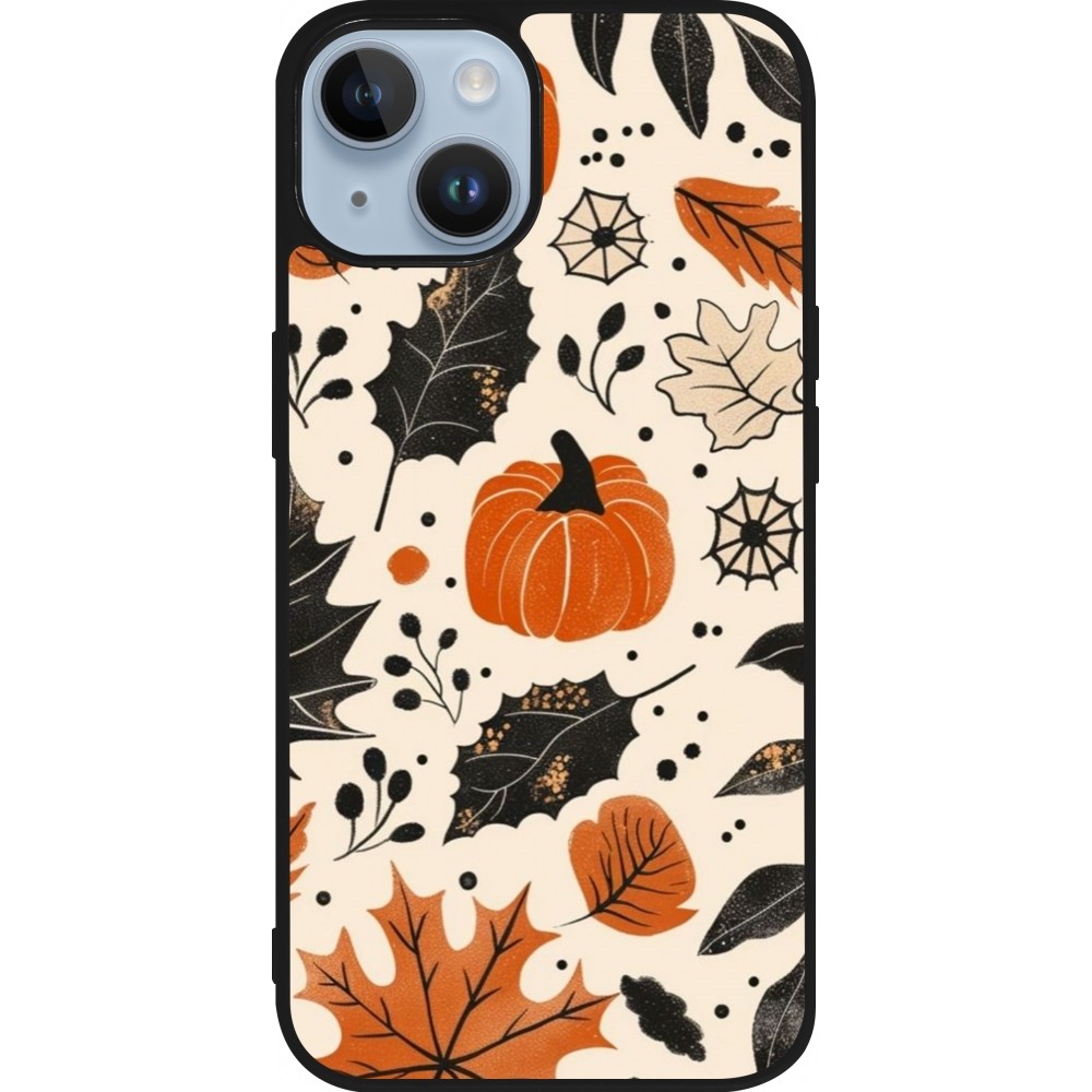 Coque iPhone 15 - Silicone rigide noir Autumn 2024 nature