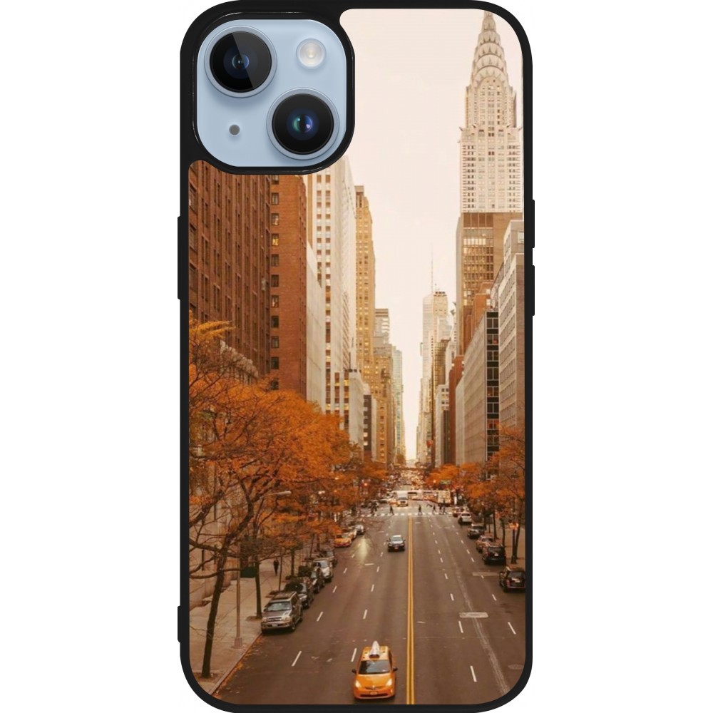 Coque iPhone 15 - Silicone rigide noir Autumn 2024 New York city