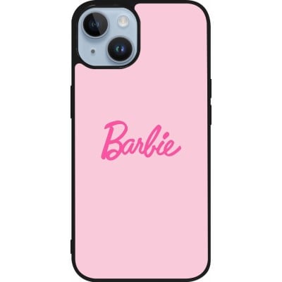 Coque iPhone 15 - Silicone rigide noir Barbie Text