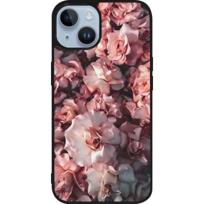 Coque iPhone 15 - Silicone rigide noir Beautiful Roses