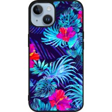 Coque iPhone 15 - Silicone rigide noir Blue Forest