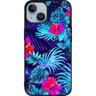 Coque iPhone 15 - Silicone rigide noir Blue Forest