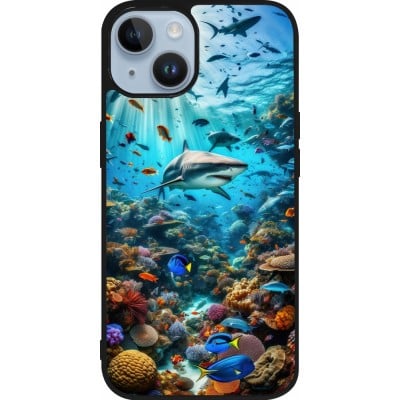 Coque iPhone 15 - Silicone rigide noir Bora Bora Mer et Merveilles