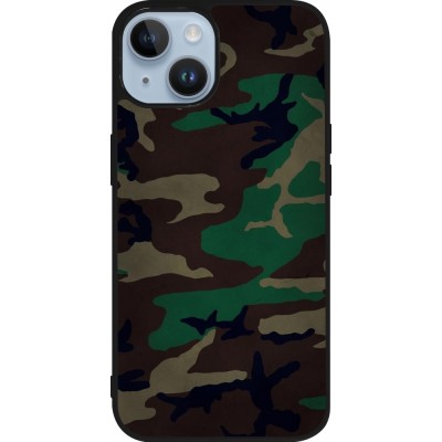 Coque iPhone 15 - Silicone rigide noir Camouflage 3