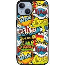 Coque iPhone 15 - Silicone rigide noir Cartoons slogans