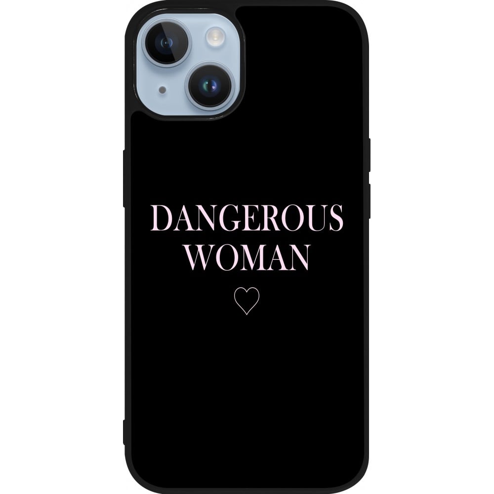 Coque iPhone 15 - Silicone rigide noir Dangerous woman