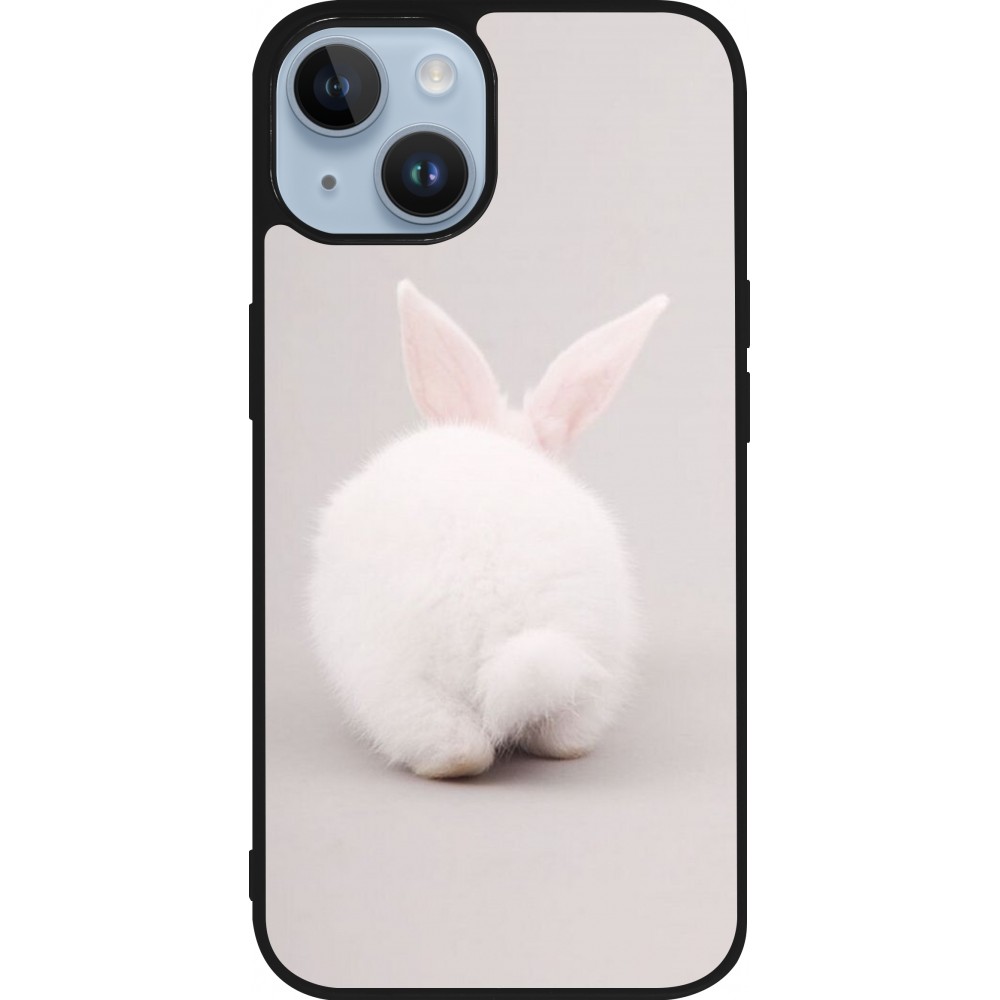 Coque iPhone 15 - Silicone rigide noir Easter 2024 bunny butt