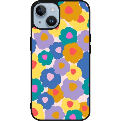 Coque iPhone 15 - Silicone rigide noir Easter 2024 flower power