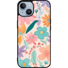 Coque iPhone 15 - Silicone rigide noir Easter 2024 spring flowers