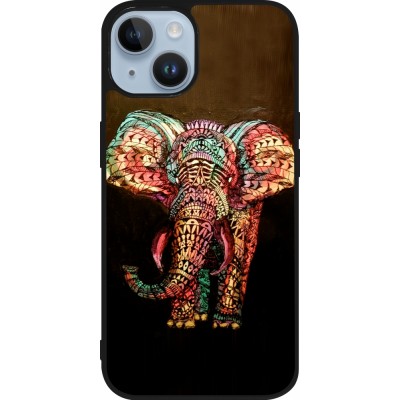 Coque iPhone 15 - Silicone rigide noir Elephant 02