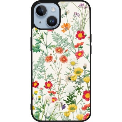 Coque iPhone 15 - Silicone rigide noir Flora Botanical Wildlife