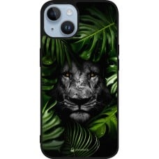 Coque iPhone 15 - Silicone rigide noir Forest Lion