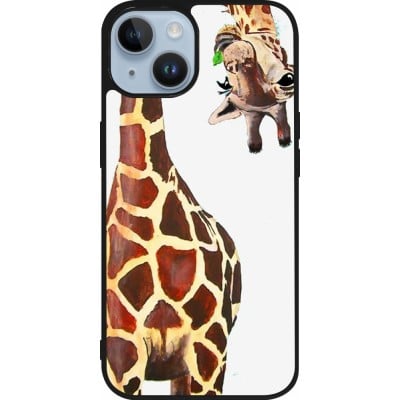 Coque iPhone 15 - Silicone rigide noir Giraffe Fit