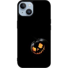 Coque iPhone 15 - Silicone rigide noir Halloween 2023 discreet pumpkin