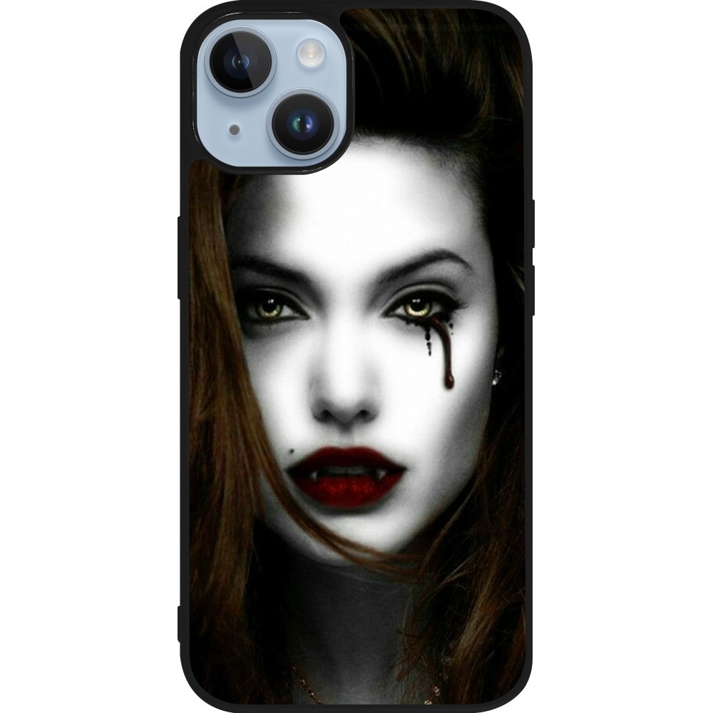 Coque iPhone 15 - Silicone rigide noir Halloween 2023 gothic vampire