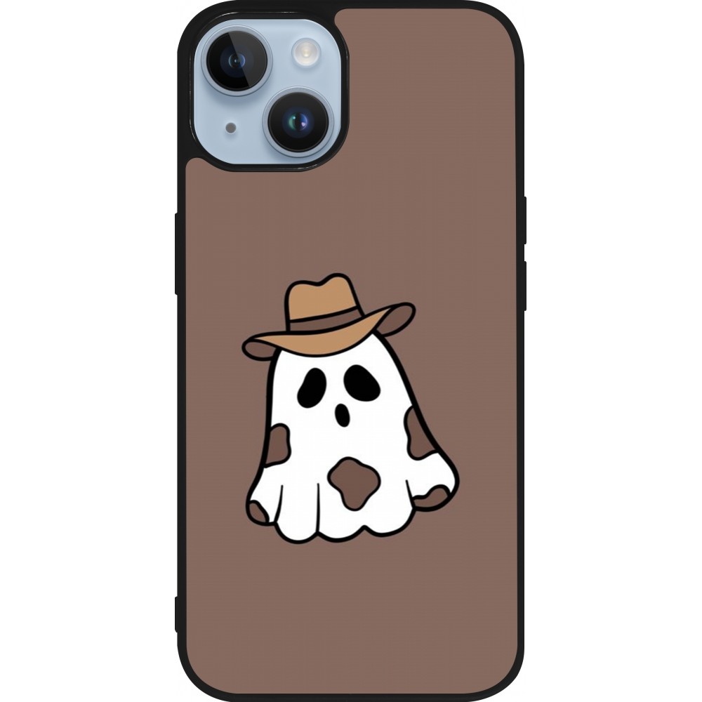 iPhone 15 Case Hülle - Silikon schwarz Halloween 2024 cowboy ghost