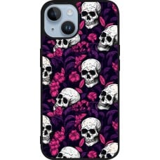 Coque iPhone 15 - Silicone rigide noir Halloween 2024 romantic skulls