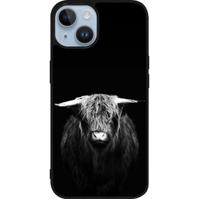 Coque iPhone 15 - Silicone rigide noir Highland calf black