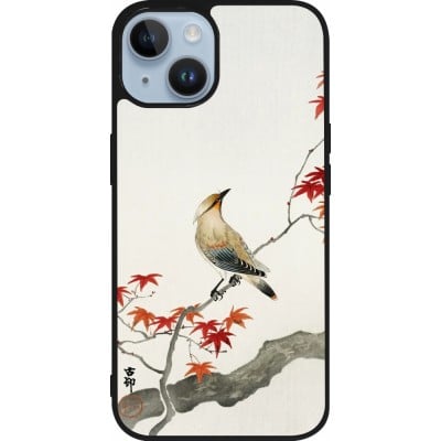 Coque iPhone 15 - Silicone rigide noir Japanese Bird