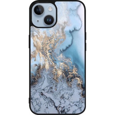 Coque iPhone 15 - Silicone rigide noir Marble 04