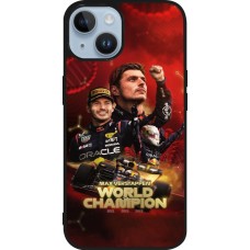 Coque iPhone 15 - Silicone rigide noir Max Verstappen Champion 2023