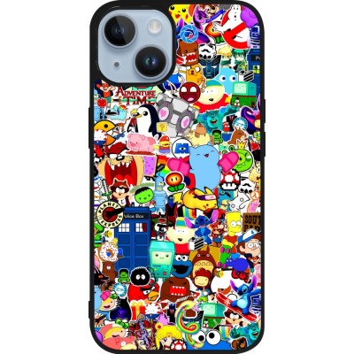 Coque iPhone 15 - Silicone rigide noir Mixed cartoons