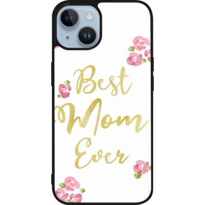 Coque iPhone 15 - Silicone rigide noir Mom 2024 best Mom ever