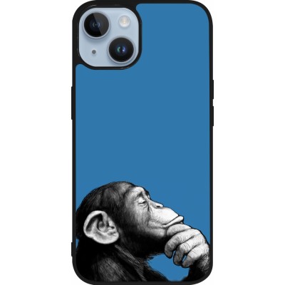 Coque iPhone 15 - Silicone rigide noir Monkey Pop Art