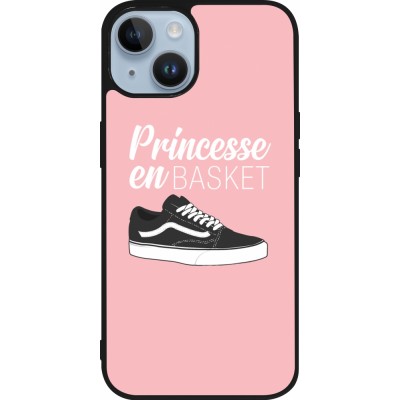 Coque iPhone 15 - Silicone rigide noir princesse en basket