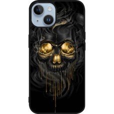 Coque iPhone 15 - Silicone rigide noir Skull 02