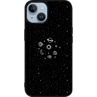 Coque iPhone 15 - Silicone rigide noir Space Doodle