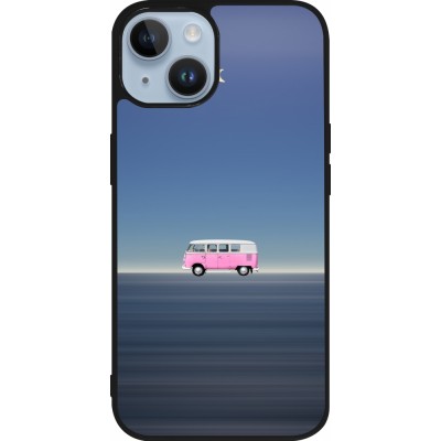 Coque iPhone 15 - Silicone rigide noir Spring 23 pink bus