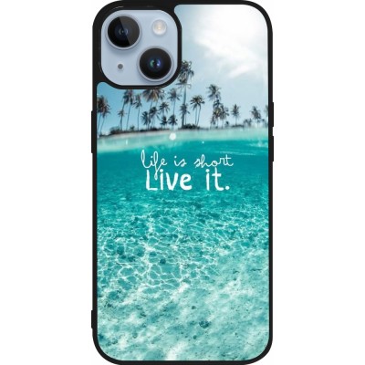 Coque iPhone 15 - Silicone rigide noir Summer 18 24