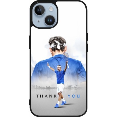 Coque iPhone 15 - Silicone rigide noir Thank you Roger