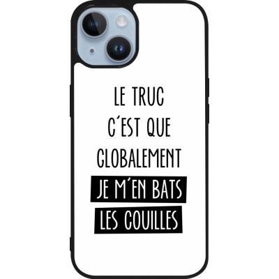 Coque iPhone 15 - Silicone rigide noir Le truc globalement bats les couilles