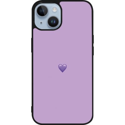 Coque iPhone 15 - Silicone rigide noir Valentine 2023 purpule single heart