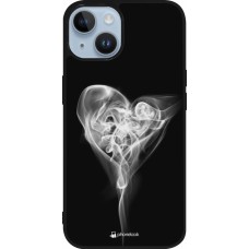 Coque iPhone 15 - Silicone rigide noir Valentine 2022 Black Smoke