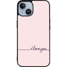 Coque iPhone 15 - Silicone rigide noir Valentine 2023 i love you writing