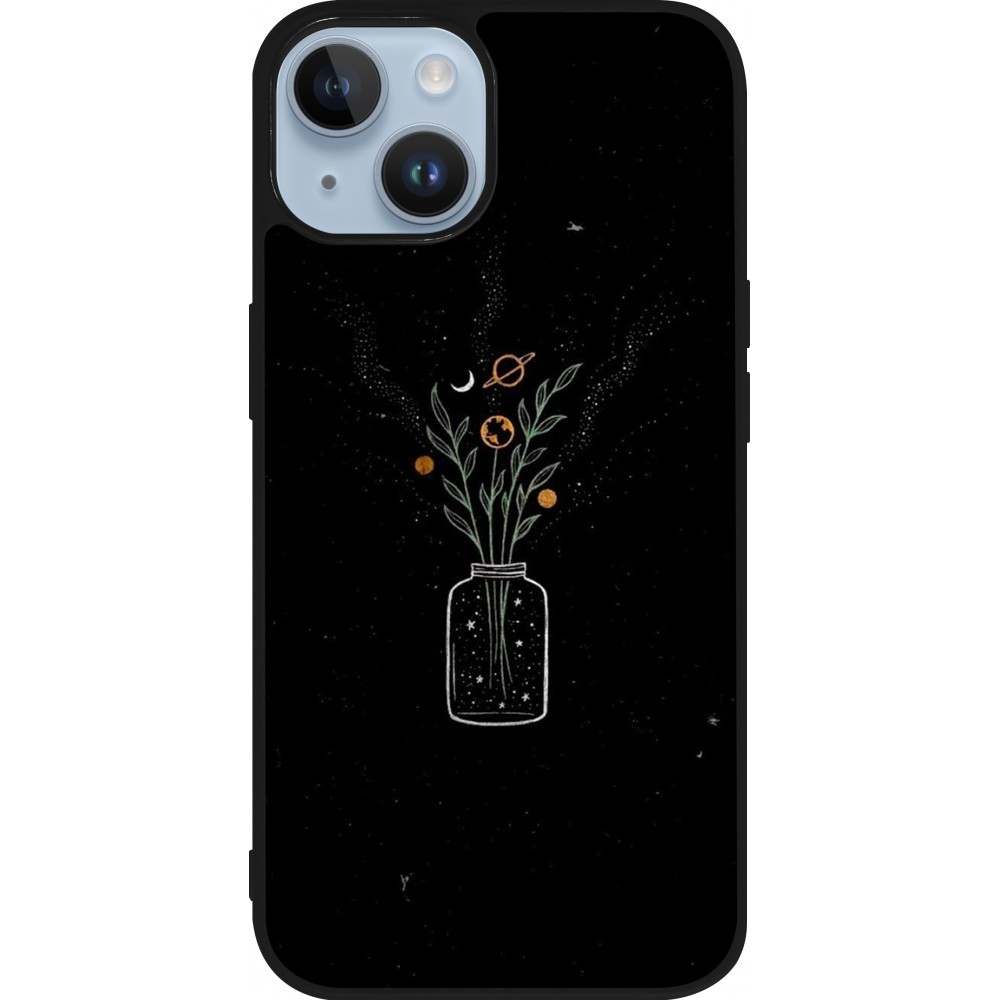 Coque iPhone 15 - Silicone rigide noir Vase black