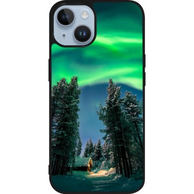 Coque iPhone 15 - Silicone rigide noir Winter 22 Northern Lights