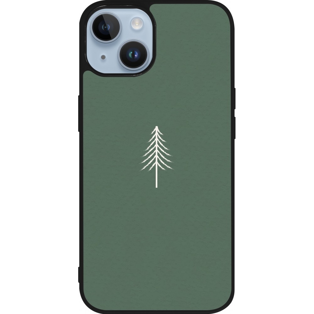 Coque iPhone 15 - Silicone rigide noir Christmas 22 minimalist tree