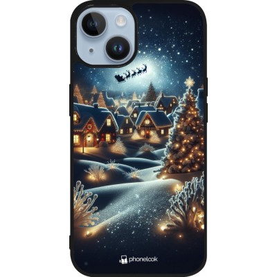 Coque iPhone 15 - Silicone rigide noir Noël 2023 Christmas is Coming