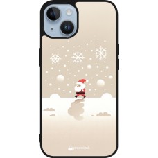 Coque iPhone 15 - Silicone rigide noir Noël 2023 Minimalist Santa