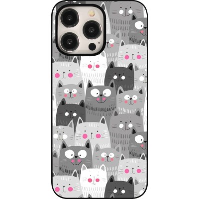 Coque iPhone 15 Pro Max - Chats gris troupeau