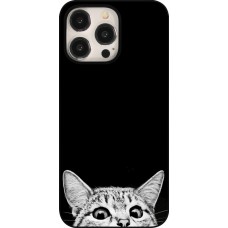 Coque iPhone 15 Pro Max - Cat Looking Up Black