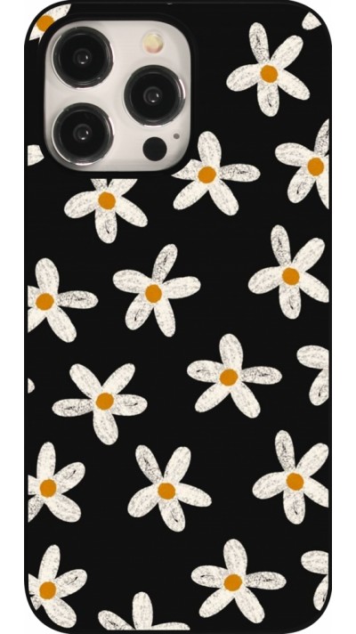 iPhone 15 Pro Max Case Hülle - Easter 2024 white on black flower