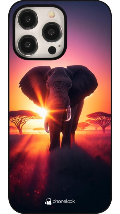 iPhone 15 Pro Max Case Hülle - Elefant Sonnenaufgang Schönheit